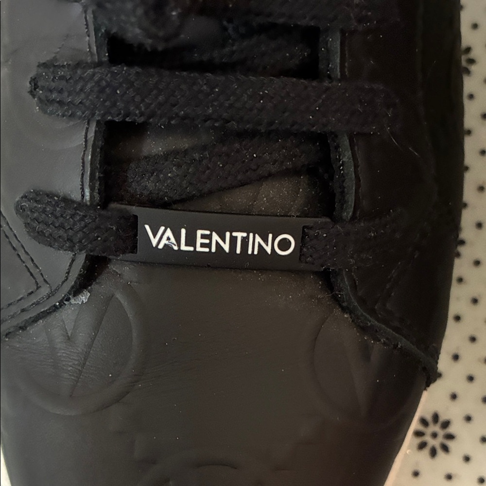Valentino Black Leather Sneakers - Picture 6 of 6